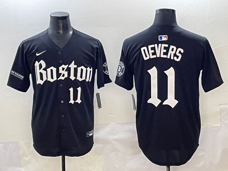Men 2025 Boston Red Sox #11 Devers Black Five generations Joint Name Nike MLB Jersey style 19->boston red sox->MLB Jersey